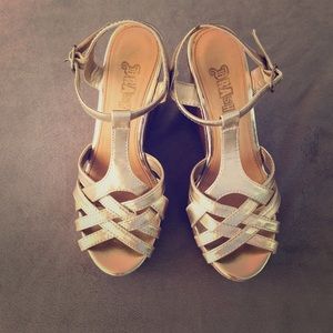 Gold heeled sandals